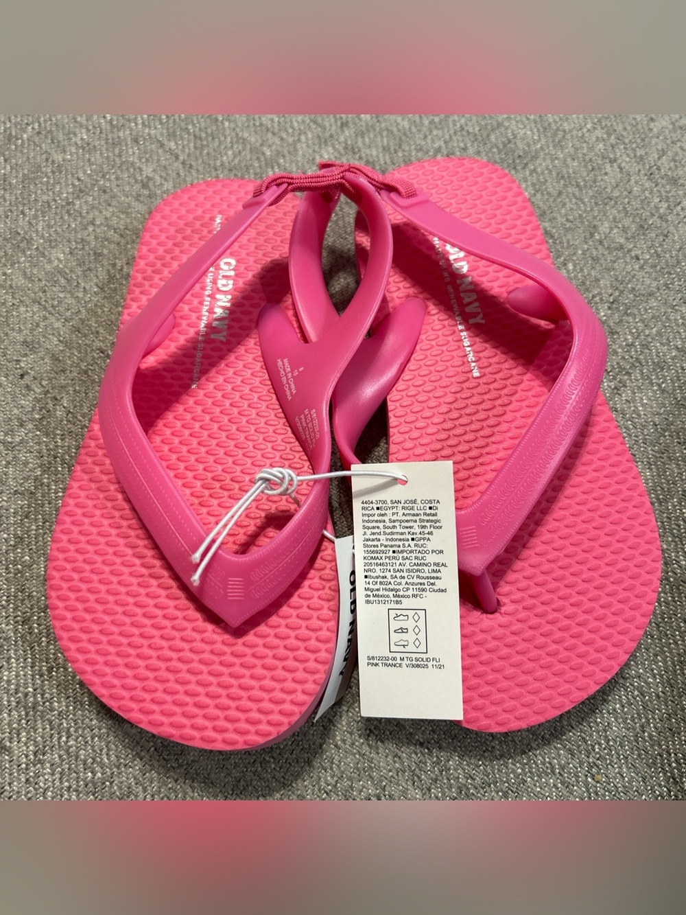 Old Navy Bright Pink kids Flip Flops